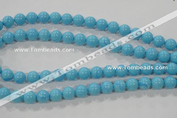 CTU2583 15.5 inches 10mm round synthetic turquoise beads