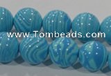 CTU2584 15.5 inches 12mm round synthetic turquoise beads