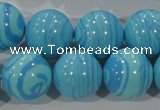 CTU2586 15.5 inches 16mm round synthetic turquoise beads