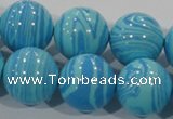 CTU2587 15.5 inches 18mm round synthetic turquoise beads