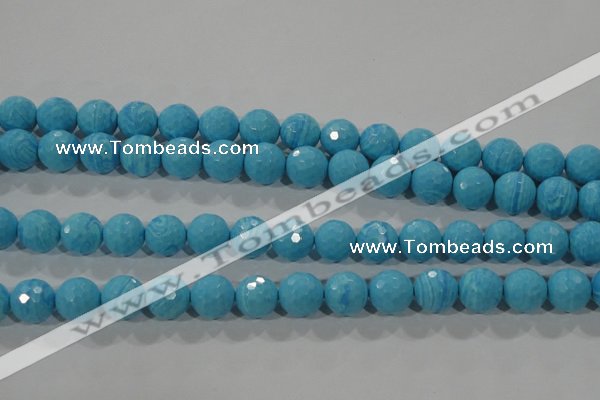 CTU2593 15.5 inches 10mm faceted round synthetic turquoise beads