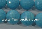 CTU2597 15.5 inches 18mm faceted round synthetic turquoise beads