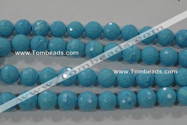 CTU2597 15.5 inches 18mm faceted round synthetic turquoise beads