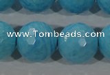 CTU2598 15.5 inches 20mm faceted round synthetic turquoise beads