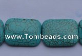 CTU26 15.5 inches 30*40mm rectangle blue turquoise beads Wholesale