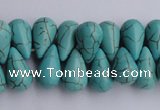 CTU27 14.5 inches 10*17mm teardrop blue turquoise beads Wholesale