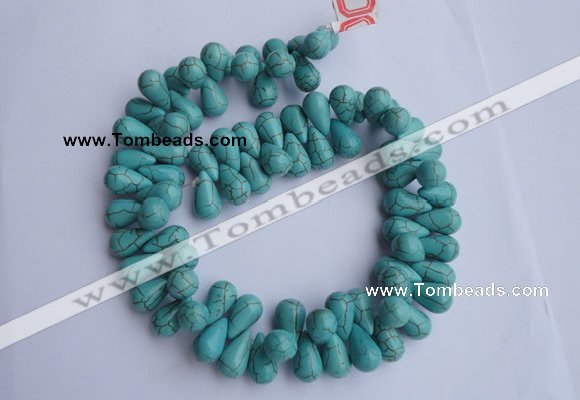 CTU27 14.5 inches 10*17mm teardrop blue turquoise beads Wholesale