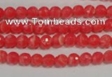 CTU2741 15.5 inches 6mm faceted round synthetic turquoise beads