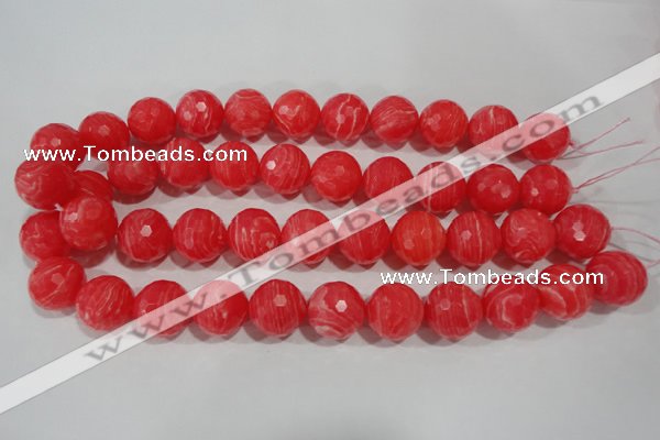 CTU2747 15.5 inches 18mm faceted round synthetic turquoise beads