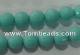 CTU2781 15.5 inches 6mm faceted round synthetic turquoise beads