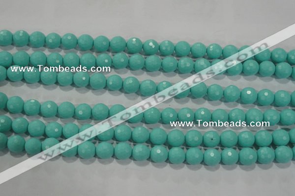 CTU2783 15.5 inches 10mm faceted round synthetic turquoise beads
