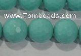 CTU2785 15.5 inches 14mm faceted round synthetic turquoise beads