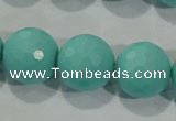 CTU2786 15.5 inches 16mm faceted round synthetic turquoise beads