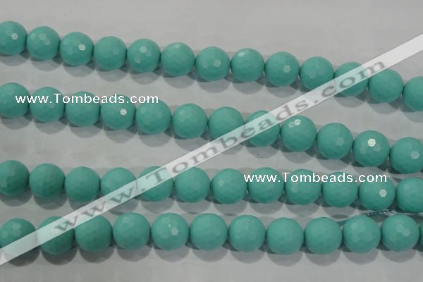 CTU2786 15.5 inches 16mm faceted round synthetic turquoise beads