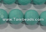 CTU2787 15.5 inches 18mm faceted round synthetic turquoise beads