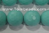 CTU2788 15.5 inches 20mm faceted round synthetic turquoise beads