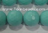 CTU2788 15.5 inches 20mm faceted round synthetic turquoise beads