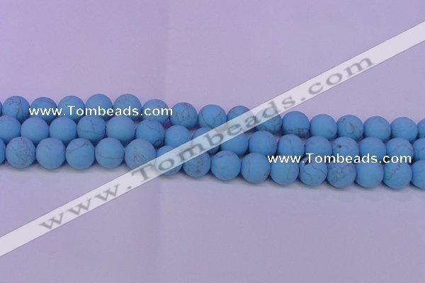 CTU2850 15.5 inches 4mm round matte turquoise beads