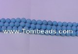 CTU2851 15.5 inches 6mm round matte turquoise beads