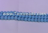 CTU2852 15.5 inches 8mm round matte turquoise beads