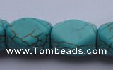 CTU29 15.5 inches 13*18mm faceted cuboid blue turquoise beads