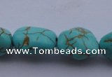 CTU31 15.5 inches 16*20mm freeform blue turquoise beads Wholesale