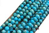 CTU3141 15 inches 4mm round gold vein howlite turquoise beads