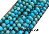 CTU3142 15 inches 6mm round gold vein howlite turquoise beads