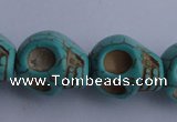 CTU32 15.5 inches 14*17*18mm skull shape blue turquoise beads