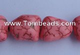 CTU33 15.5 inches 14*22mm freeform pink turquoise beads Wholesale