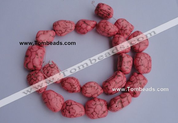 CTU33 15.5 inches 14*22mm freeform pink turquoise beads Wholesale