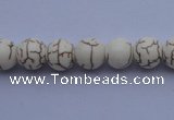 CTU34 15.5 inches 8mm round white turquoise strand beads Wholesale