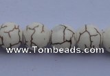 CTU36 15.5 inches 14mm round white turquoise strand beads Wholesale