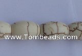 CTU38 15.5 inches 10*16mm rice shape white turquoise beads Wholesale