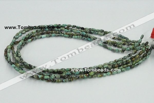 CTU406 15.5 inches 4*6mm rice African turquoise beads wholesale