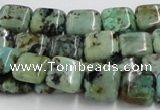 CTU410 15.5 inches 10*10mm square African turquoise beads wholesale