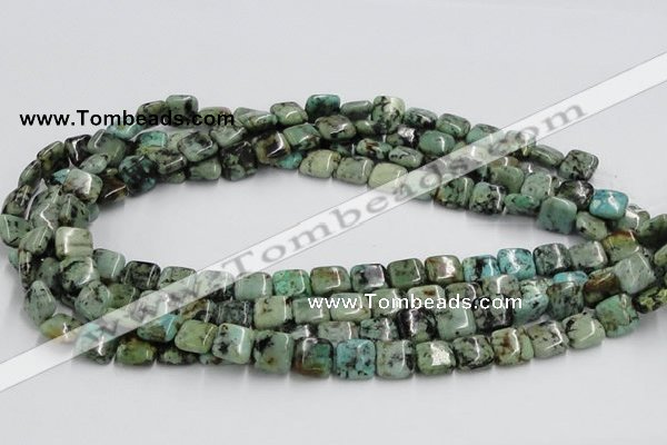 CTU410 15.5 inches 10*10mm square African turquoise beads wholesale