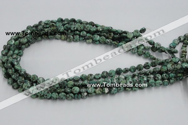 CTU415 15.5 inches 8mm flat round African turquoise beads wholesale