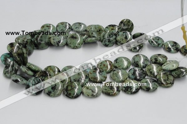 CTU417 15.5 inches 20mm flat round African turquoise beads wholesale