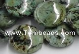 CTU418 15.5 inches 22mm flat round African turquoise beads wholesale