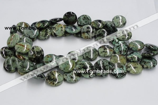 CTU418 15.5 inches 22mm flat round African turquoise beads wholesale