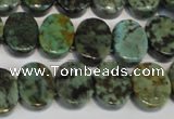 CTU499 15.5 inches 12*15mm oval double drilled African turquoise beads