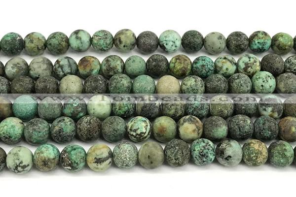 CTU532 15 inches 8mm round matte african turquoise beads