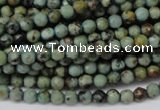 CTU550 15.5 inches 4mm faceted round African turquoise beads