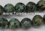 CTU555 15.5 inches 14mm faceted round African turquoise beads