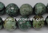 CTU556 15.5 inches 16mm faceted round African turquoise beads