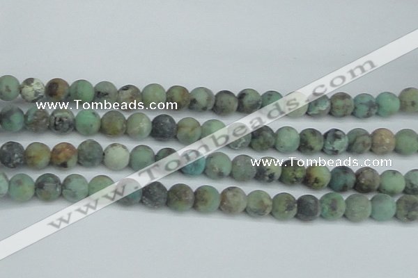 CTU565 15.5 inches 10mm round matte african turquoise beads