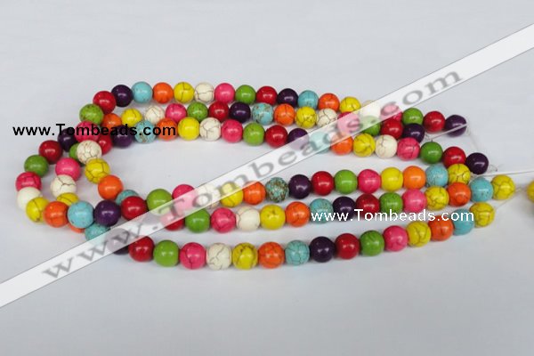 CTU703 15.5 inches 12mm round dyed turquoise beads wholesale