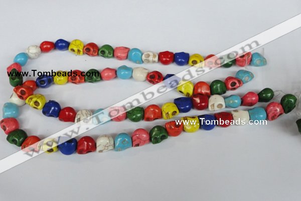 CTU711 15.5 inches 10*12*12mm skull dyed turquoise beads wholesale
