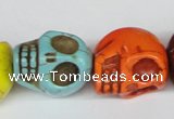 CTU713 15.5 inches 18*20*22mm skull dyed turquoise beads wholesale